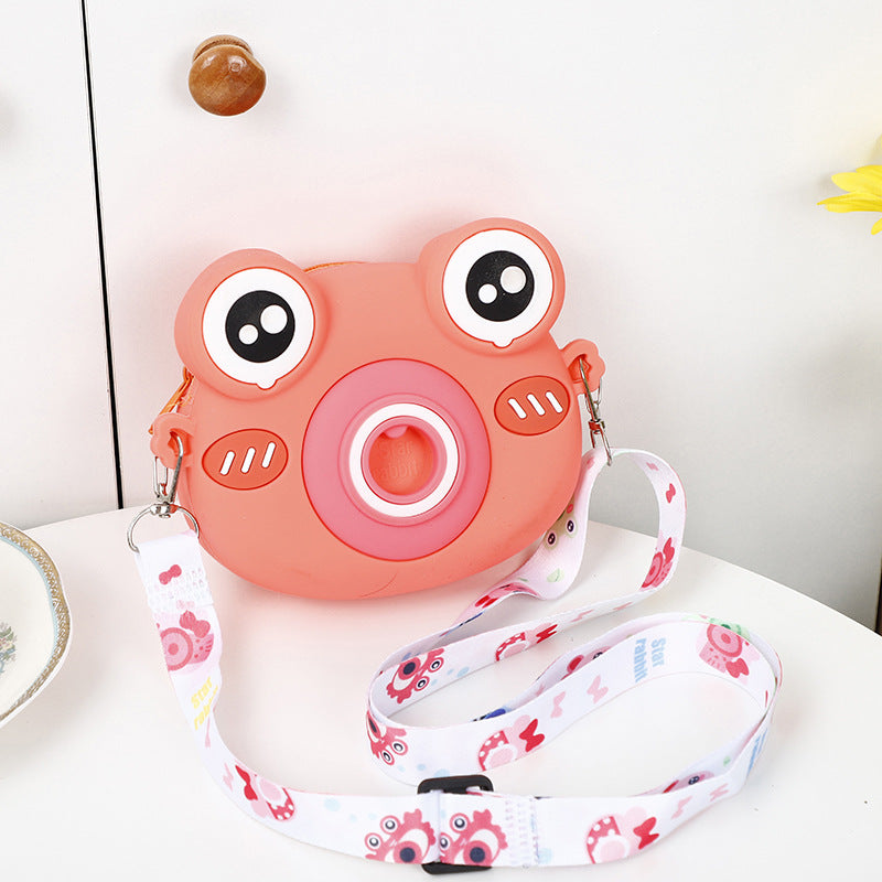 Wholesale Frog Camera Silicone Kids Messenger Bag